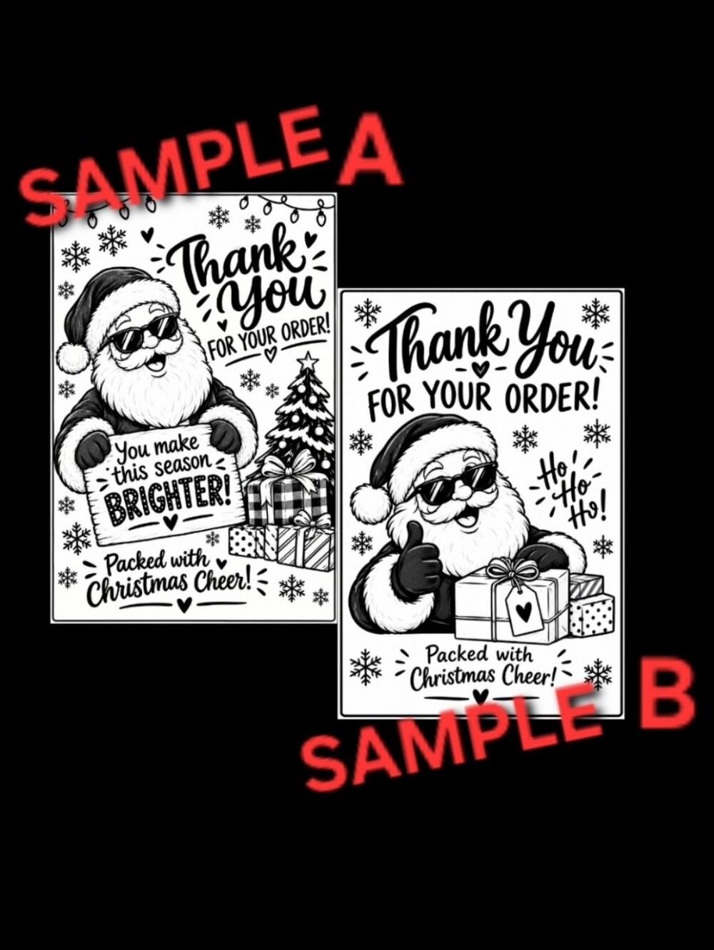 50ct. 4x6 CUSTOM "SANTA" THANK YOU LABELS